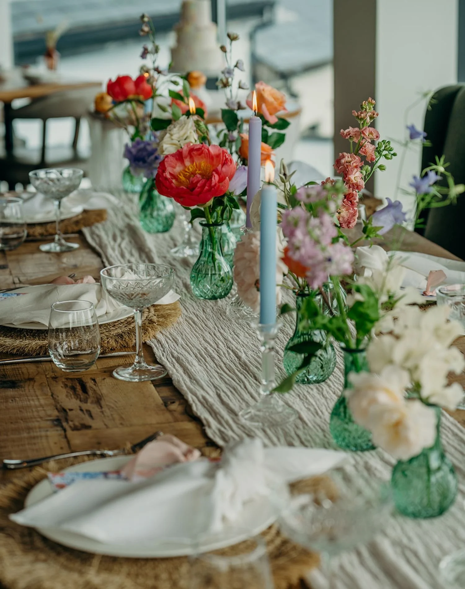 wedding reception table decor  in Devon