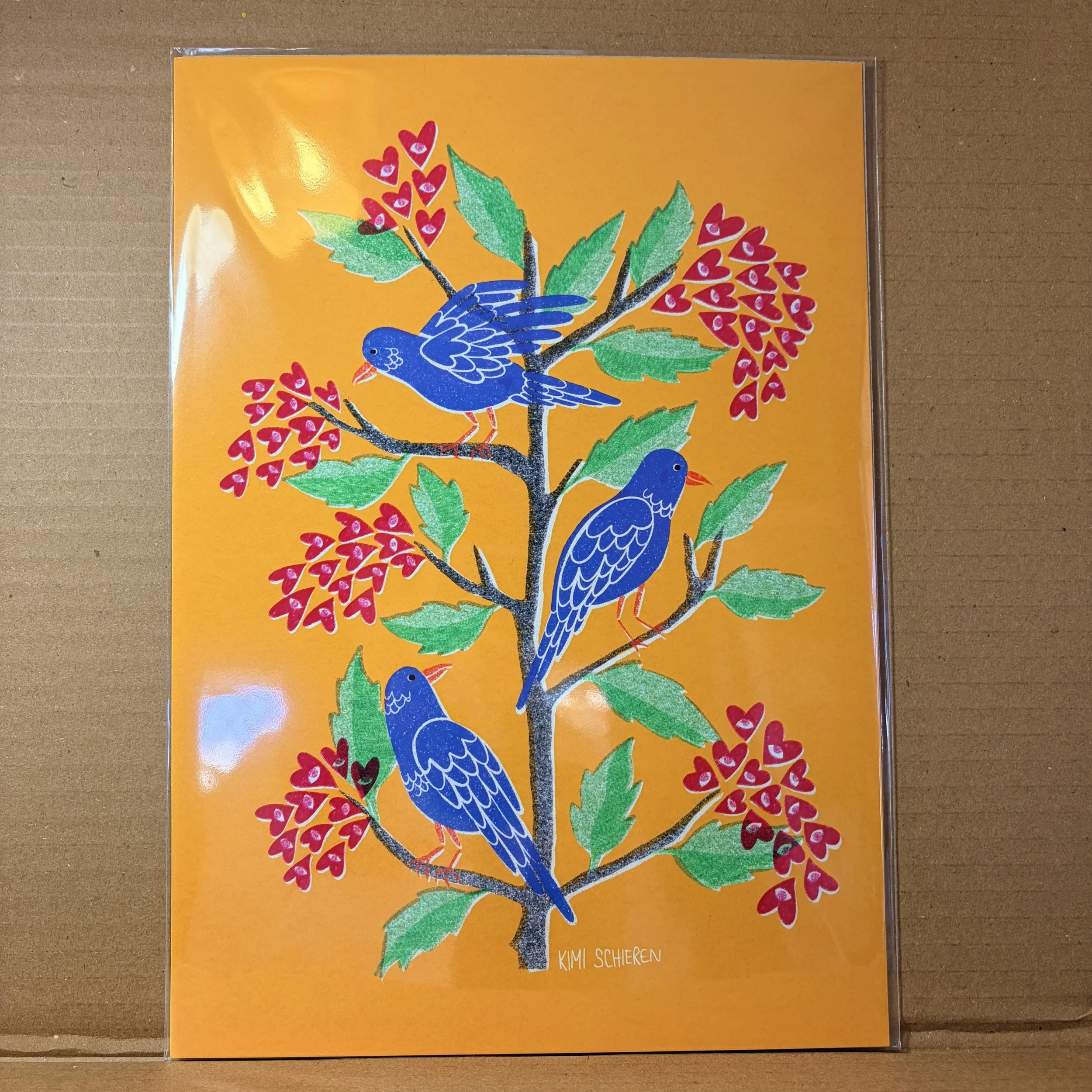 Blue birds in a love tree