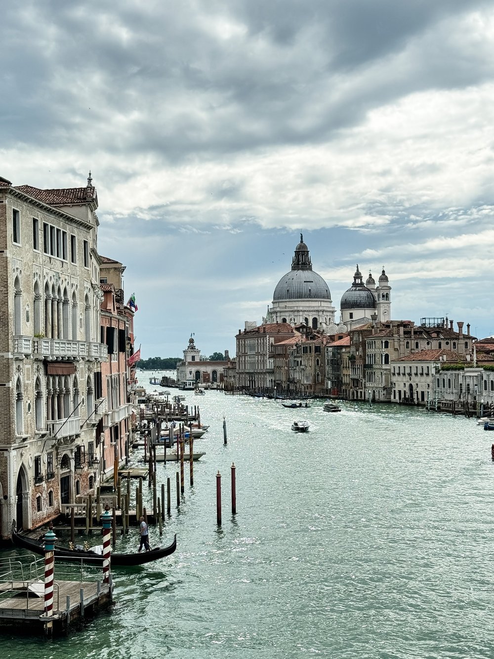  Postcard views from Ponte dell'Accademia in Venice, Italy.  