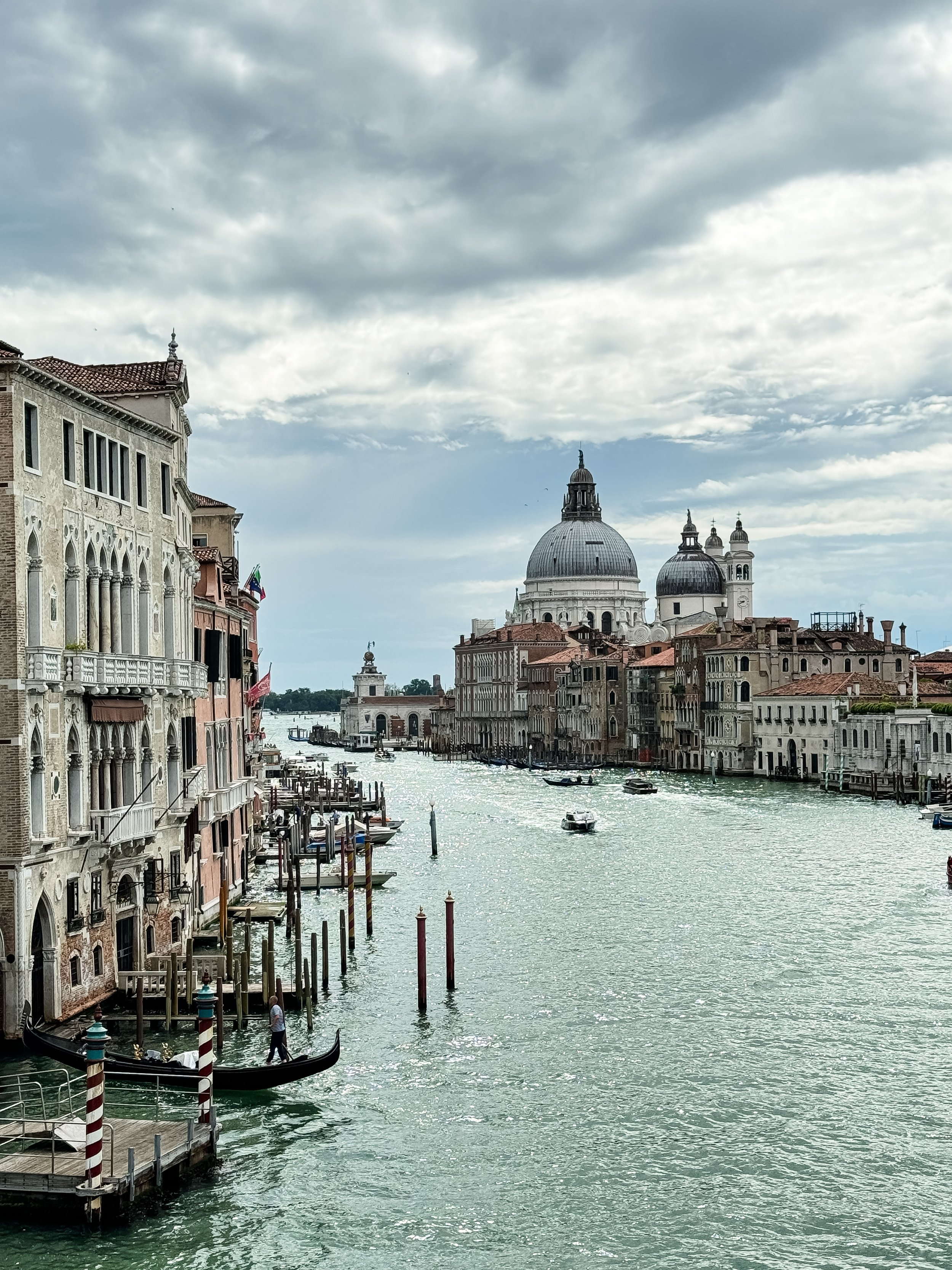  Postcard view from Ponte dell'Accademia in Venice, Italy. 