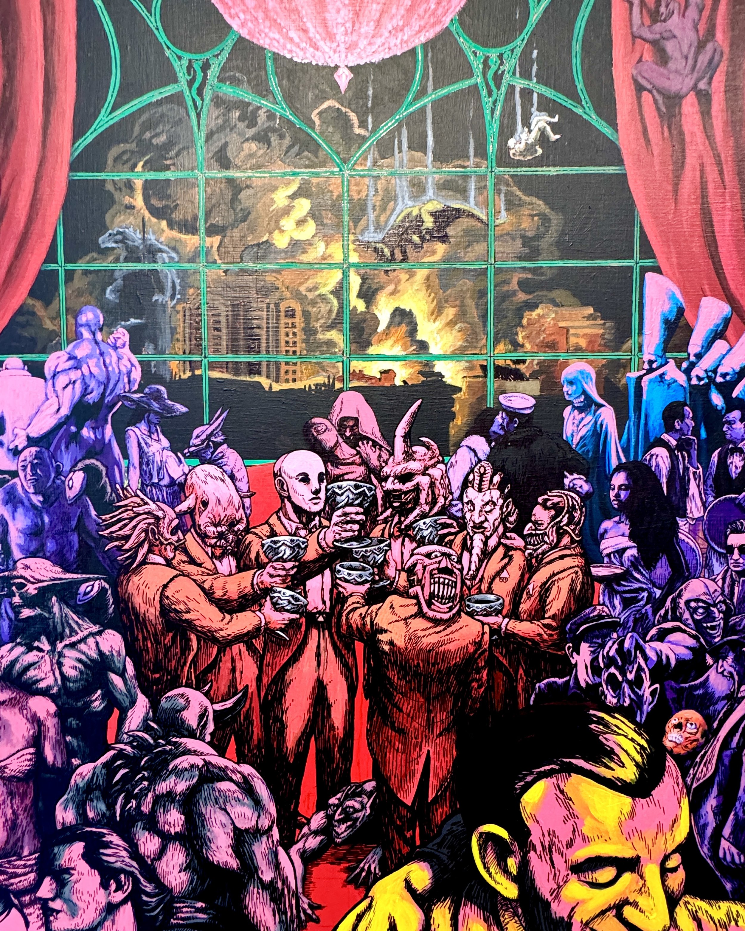  Close-up of Ivan Ostarčević’s ‘Vampire Ball’ at Karas Gallery.  