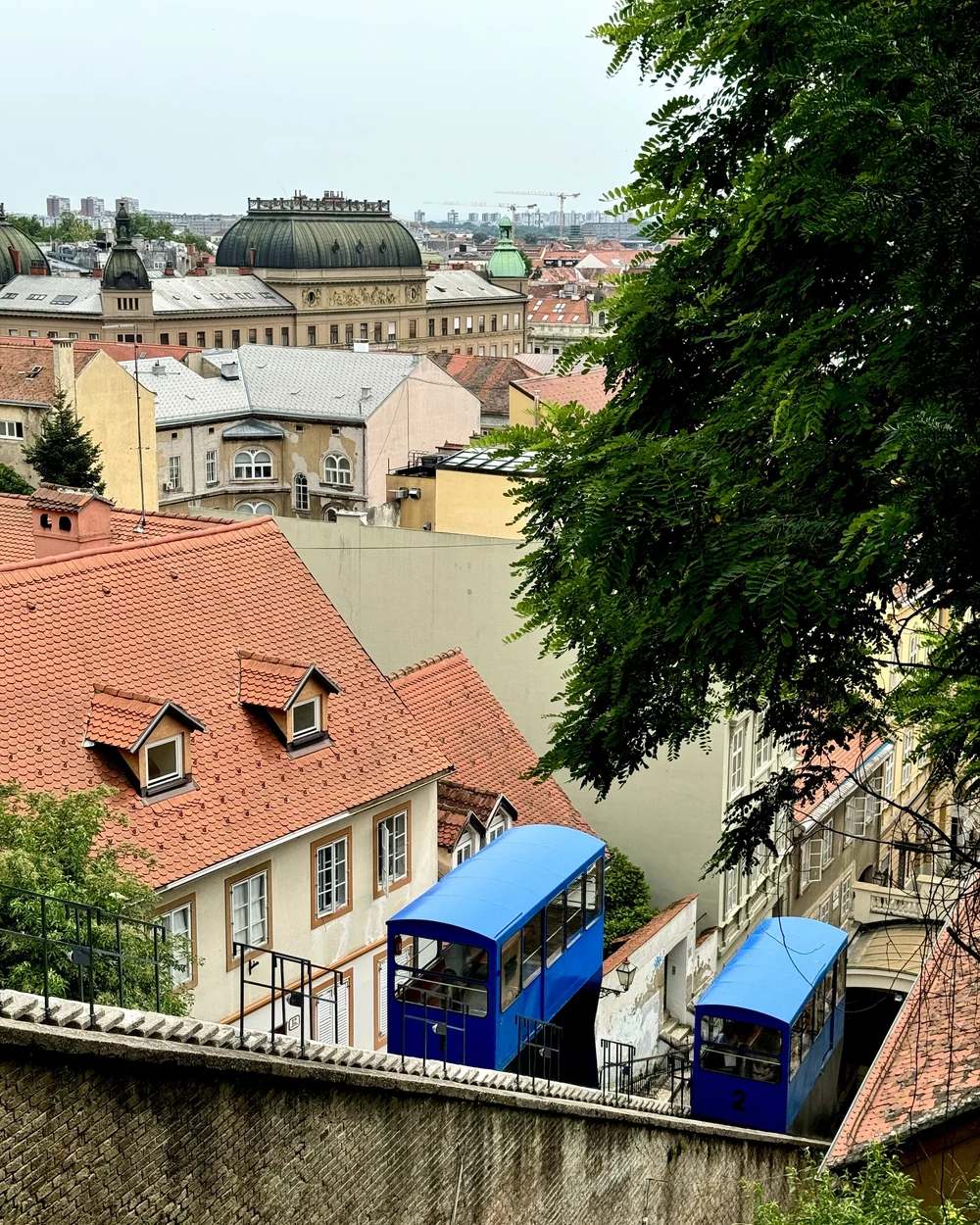  Funicular from Strossmayer Promenade in Zagreb.  