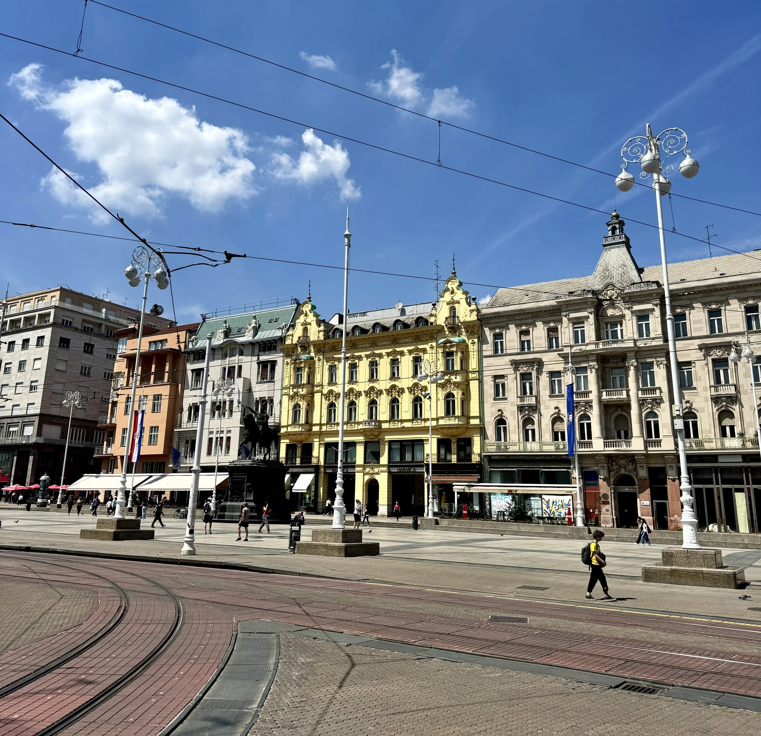 Ban Jelačić Square in Zagreb, Croatia.