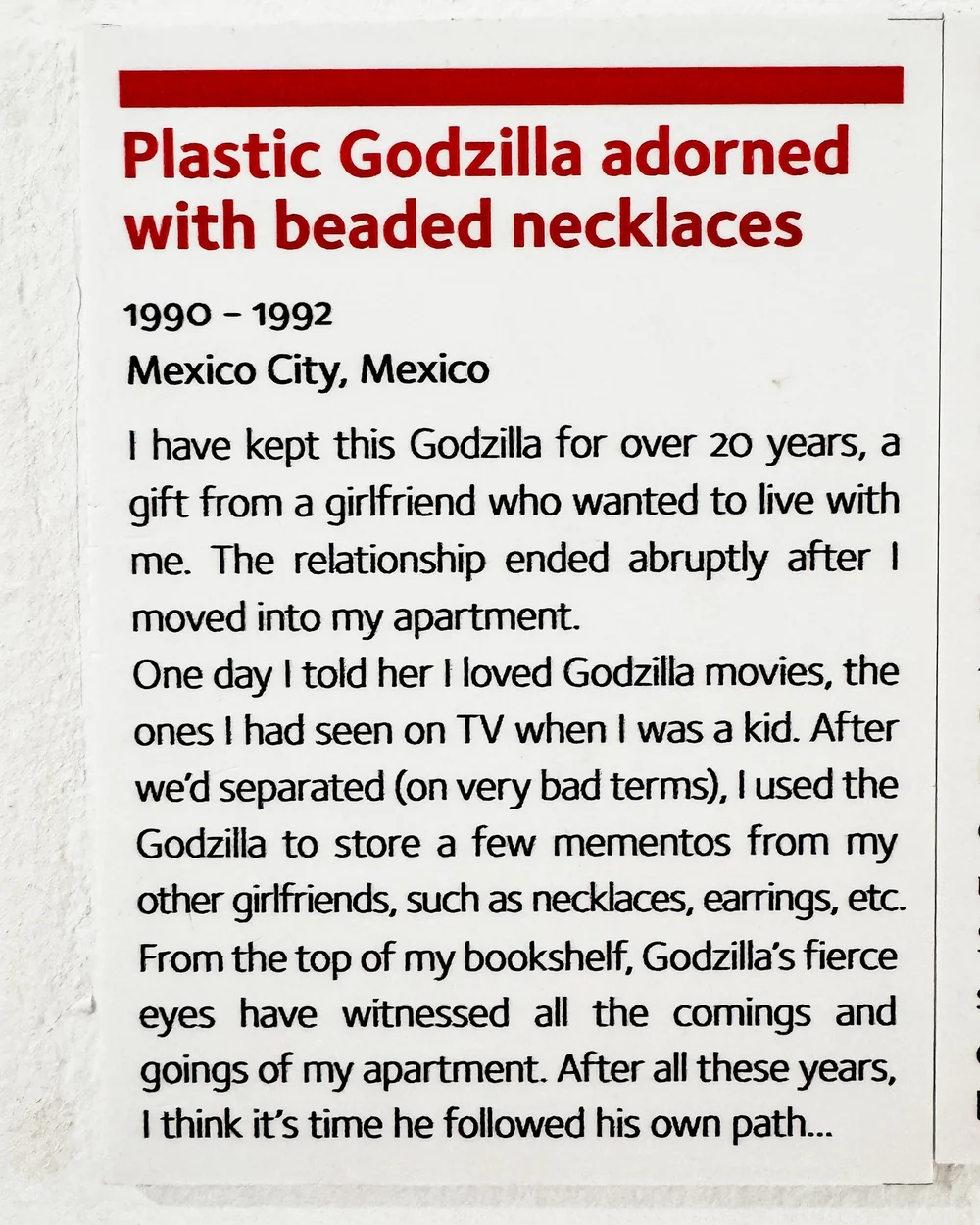 Godzilla at Museum of Broken Relationships in Zagreb, Croatia