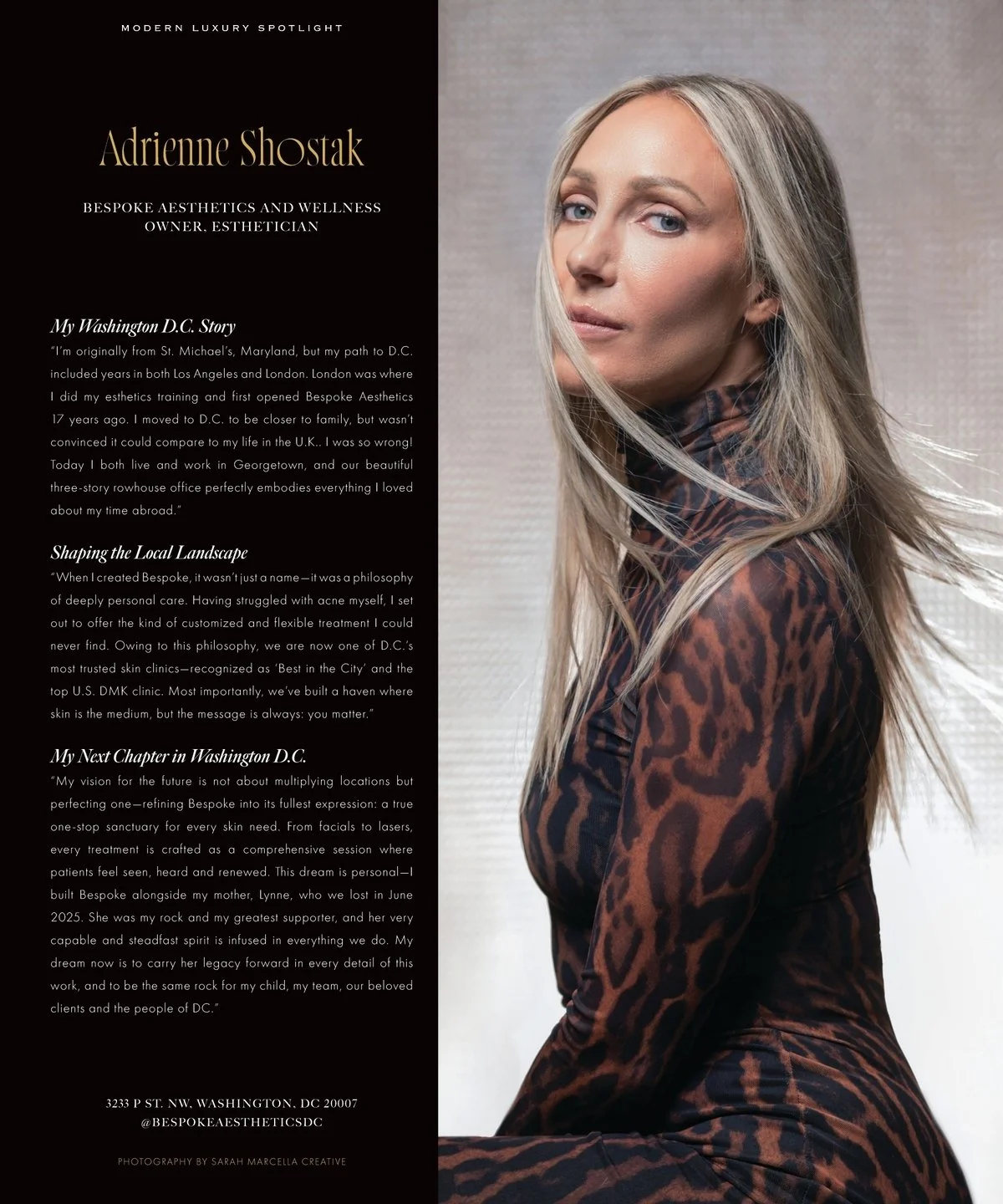 Icons of Washington, D.C.: Adrienne Shostak — DC Magazine, October 2025