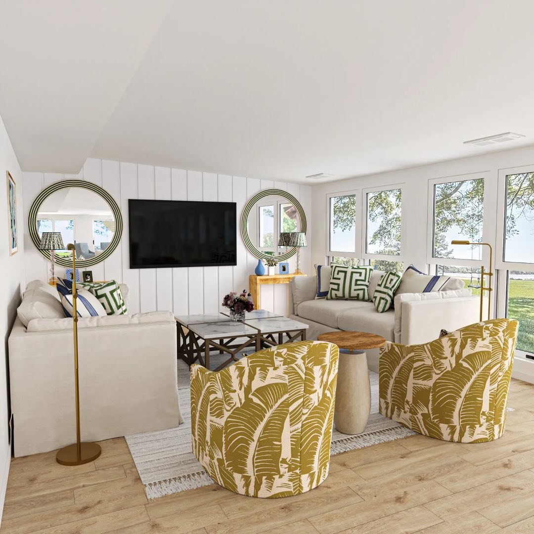 This 1840&rsquo;s old farmhouse in Virginia is undergoing an exciting transformation! 

We started in this amazing L-shaped sunroom with the most incredible views, three sitting areas and a game table for entertaining! 

Stay tuned and follow along a