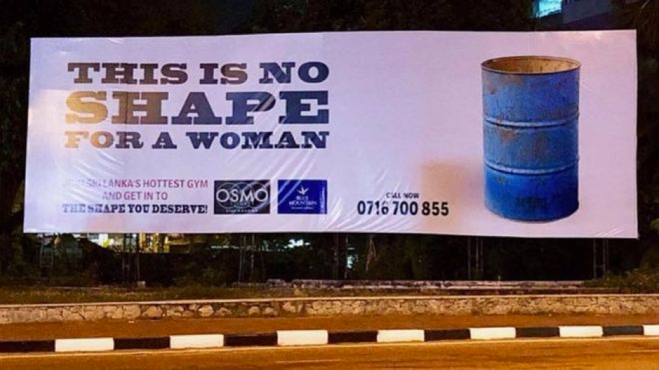 A Group Of Sri Lankan Activists Have Won A Small Victory Over A Gym's Sexist And Fatphobic Billboard