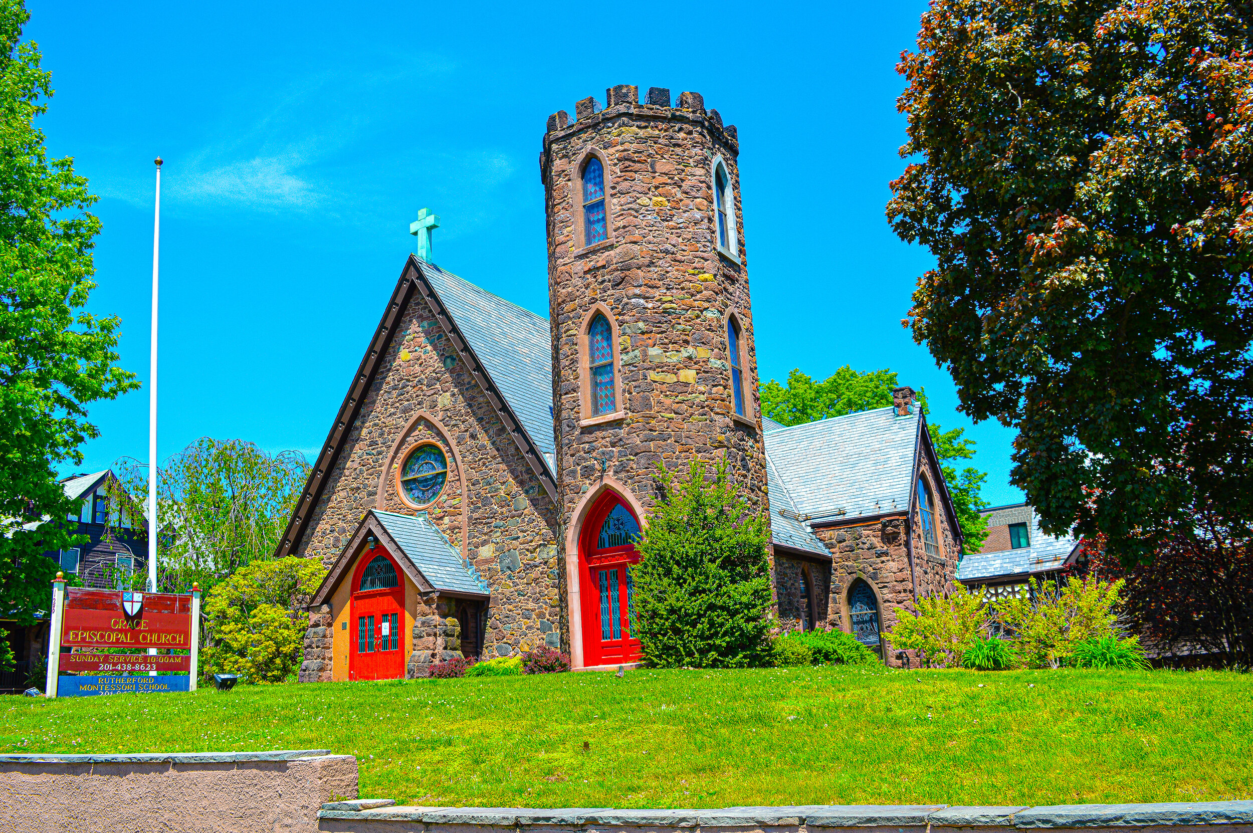 Red Door Brick Church