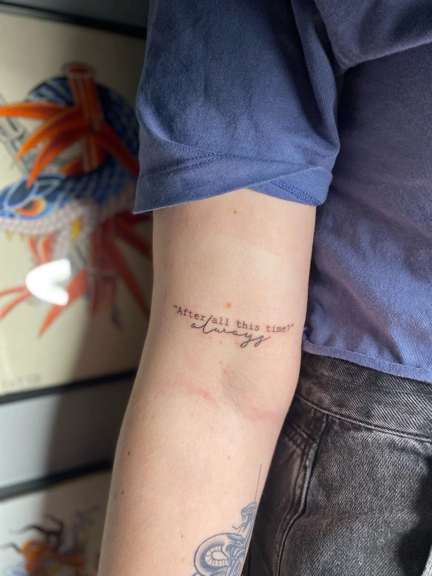 Fineline print and handwriting made back at the old Bayswater @latattoostudio location - Fresh and 2 years healed 😇⏳⏰

DM @williampjkitely for tattoo appointments and free consultations in Perth for March and April! 

#perthfineline #finelinetattoop