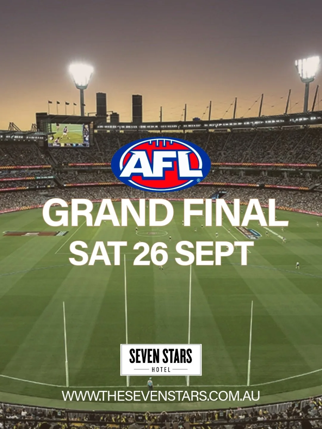 Footy&rsquo;s biggest day is sorted at the Stars! 🏉🍻🏆

Join us in the Front Bar &ndash; Saturday 26 September for the Grand Final LIVE &amp; LOUD!

🍗 Chicken Wings
🍻 Drink specials all day
🔥 Kitchen open all day

Round up the crew, grab a feed 