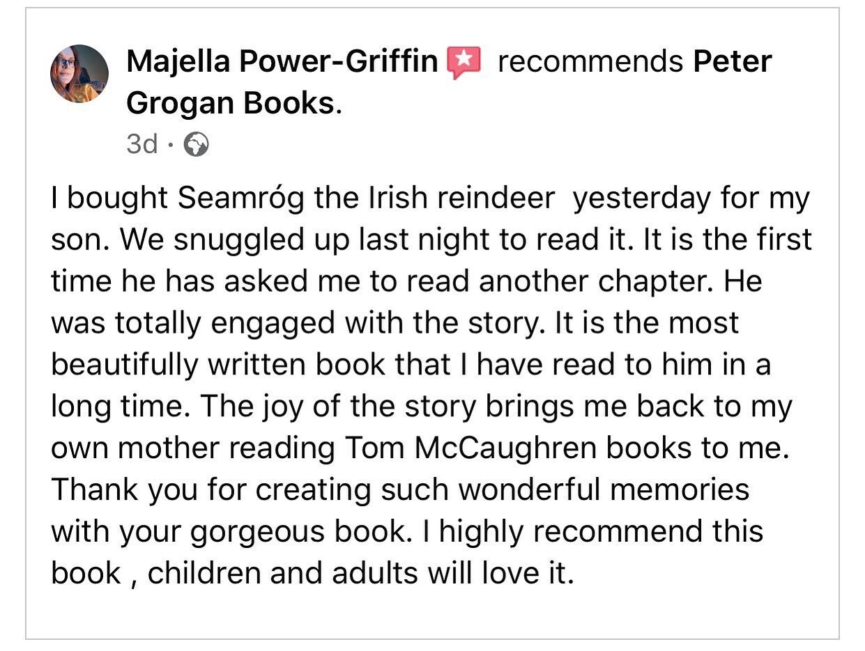 WOW what a fantastic start to the week to read a review like this! Thank you and happy Monday to all! 🌲 🌲

#christmasbooks #christmasgifts  #buyirish #irishauthors #childrensbookillustration #childrensbooks #kidsbooks #kidsbookstagram  #illustratio