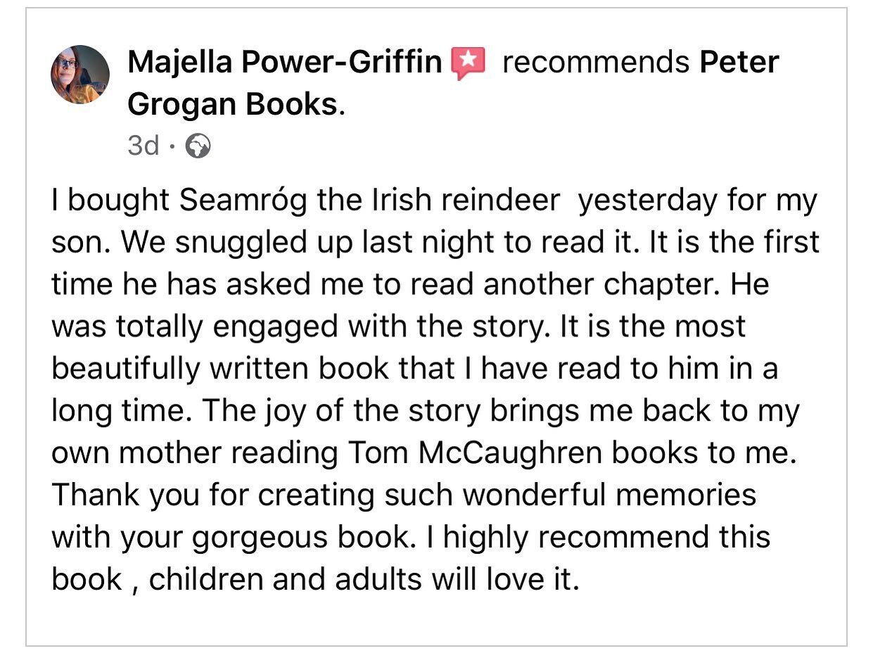 WOW what a fantastic start to the week to read a review like this! Thank you and happy Monday to all! 🌲 🌲

#christmasbooks #christmasgifts  #buyirish #irishauthors #childrensbookillustration #childrensbooks #kidsbooks #kidsbookstagram  #illustratio