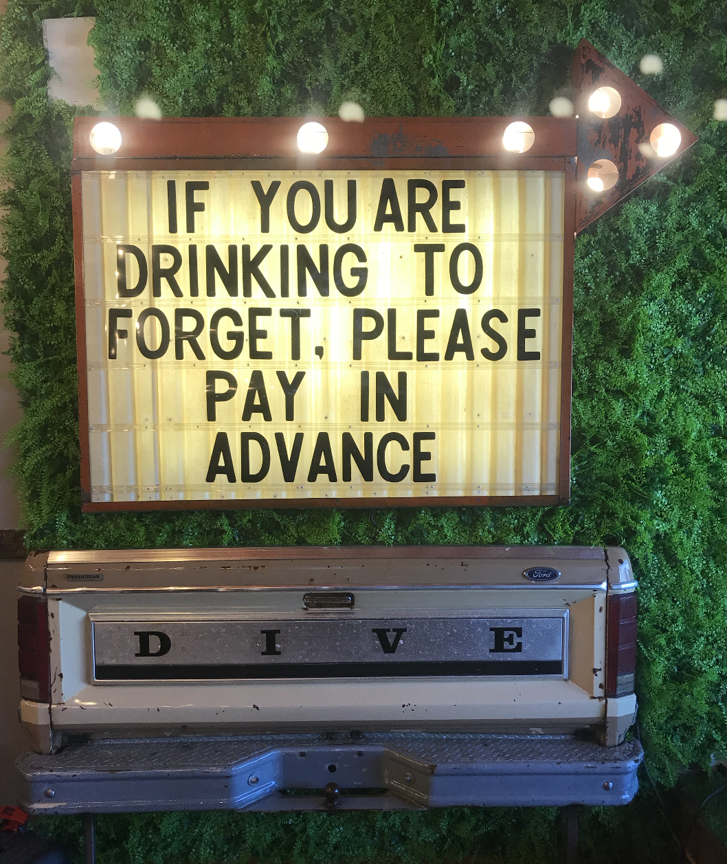 The Dive Marquee Sign Mammoth Cave Kentucky