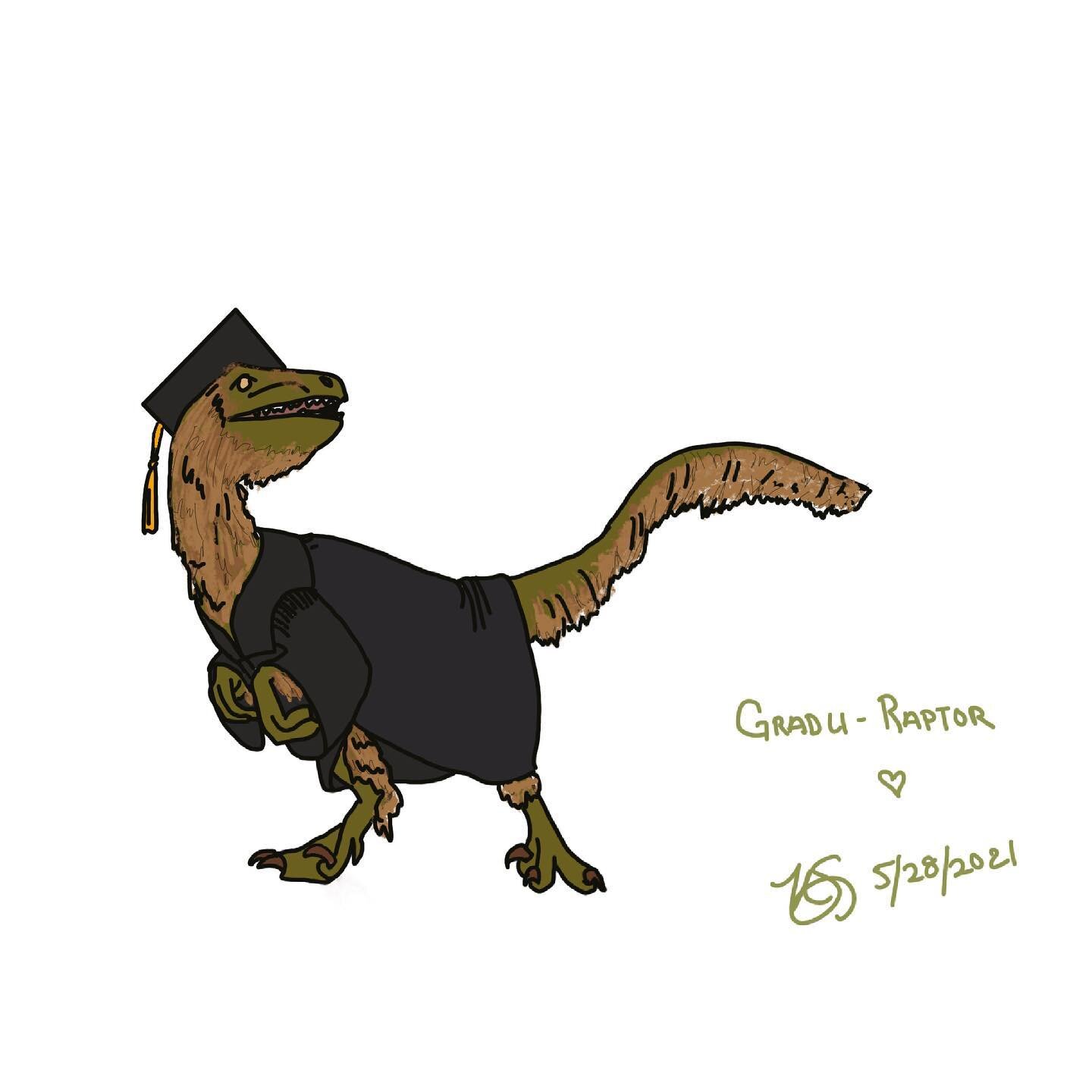 It was #dino101 graduation last night, and I&rsquo;m gonna miss it! Thanks @mucho_gustovich @dinosaurwhisperer @atlasobscura &mdash; here&rsquo;s my favorite Dino, the smol bitey boi Velociraptor! Who had feathers.