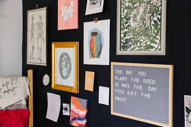 I love my gallery wall in my office but I can&rsquo;t help but imagine this room becoming a nursery. 
I imagine a hand painted mural for our tiny babe to grow up with. I can see the rocking chair in the corner and the armoire I grew up with in this r