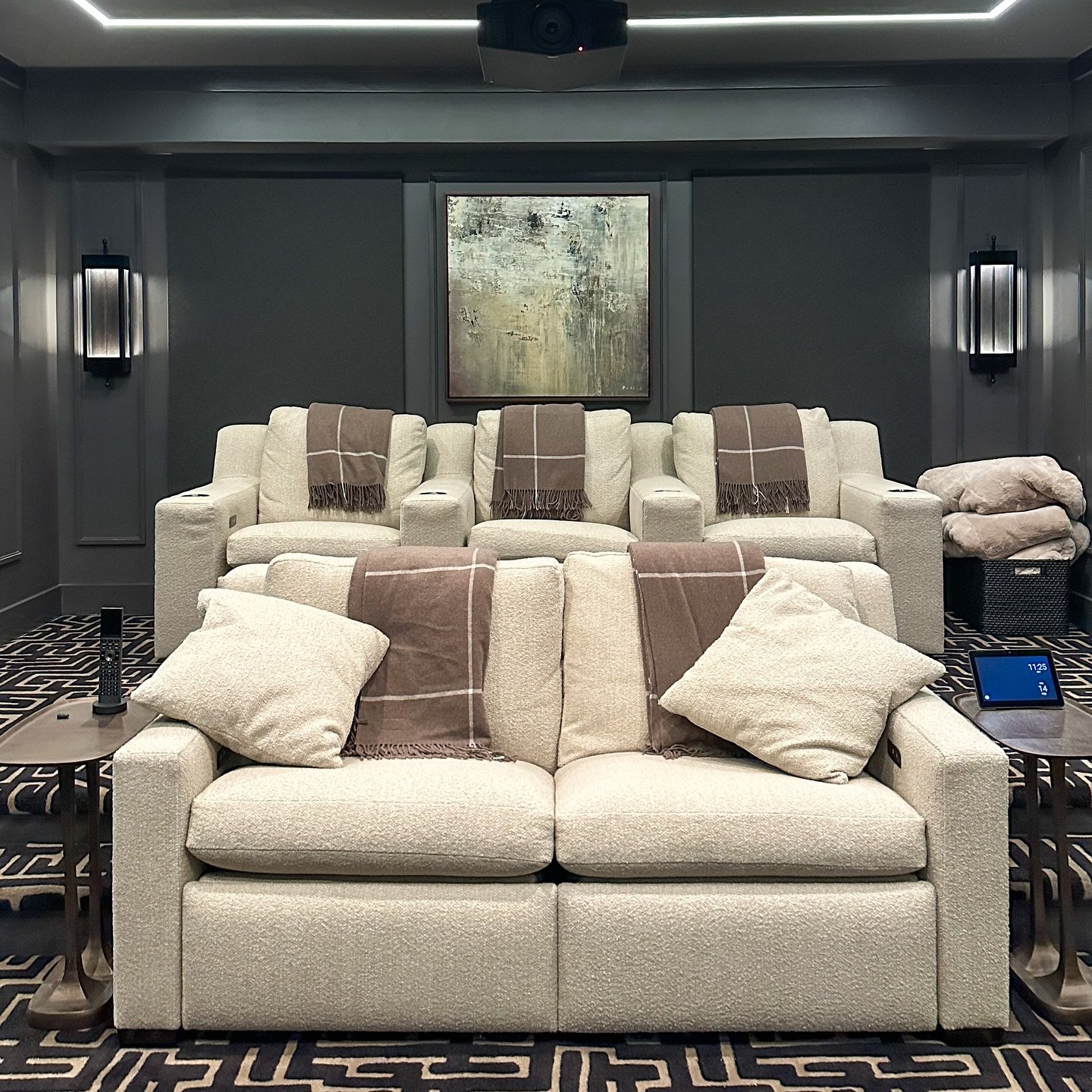 This fella gets a back row seat in this epic movie room!!