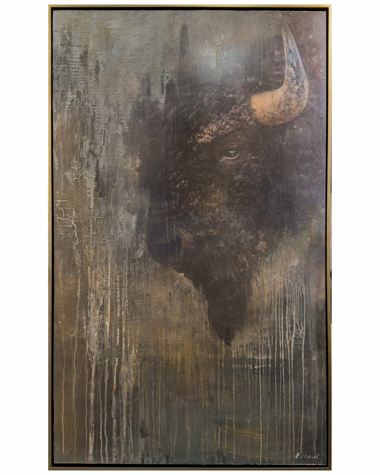 &lsquo;Buffalo Roam&rsquo; 60 x 36&rdquo; Fresh for a nee pasture and AVAILABLE