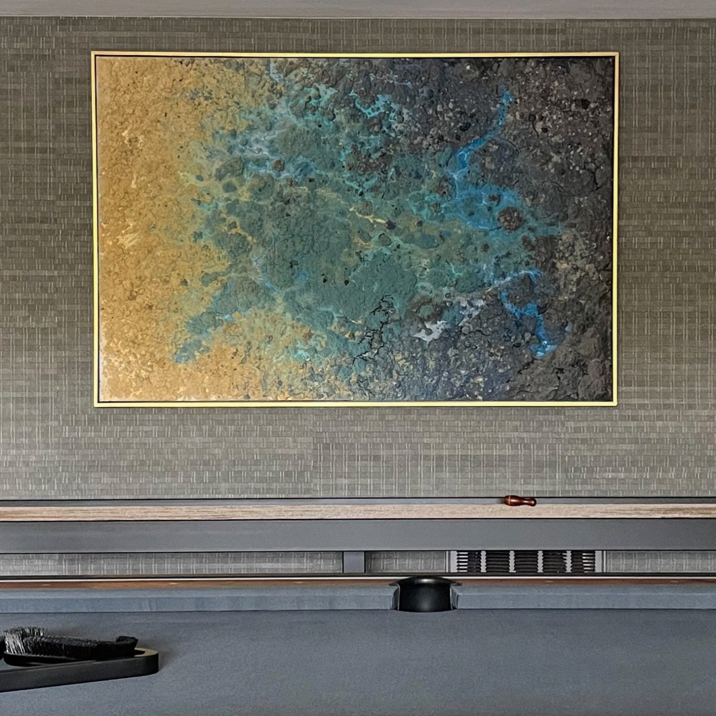 Hanging around the pool table in the swanky part of Charlotte NC #artcharlotte #artgallerycharlotte