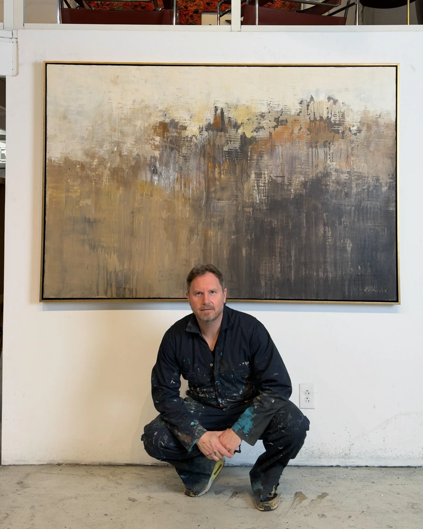 Wrapping up some new paintings -Sequester 48 x 72&rdquo;