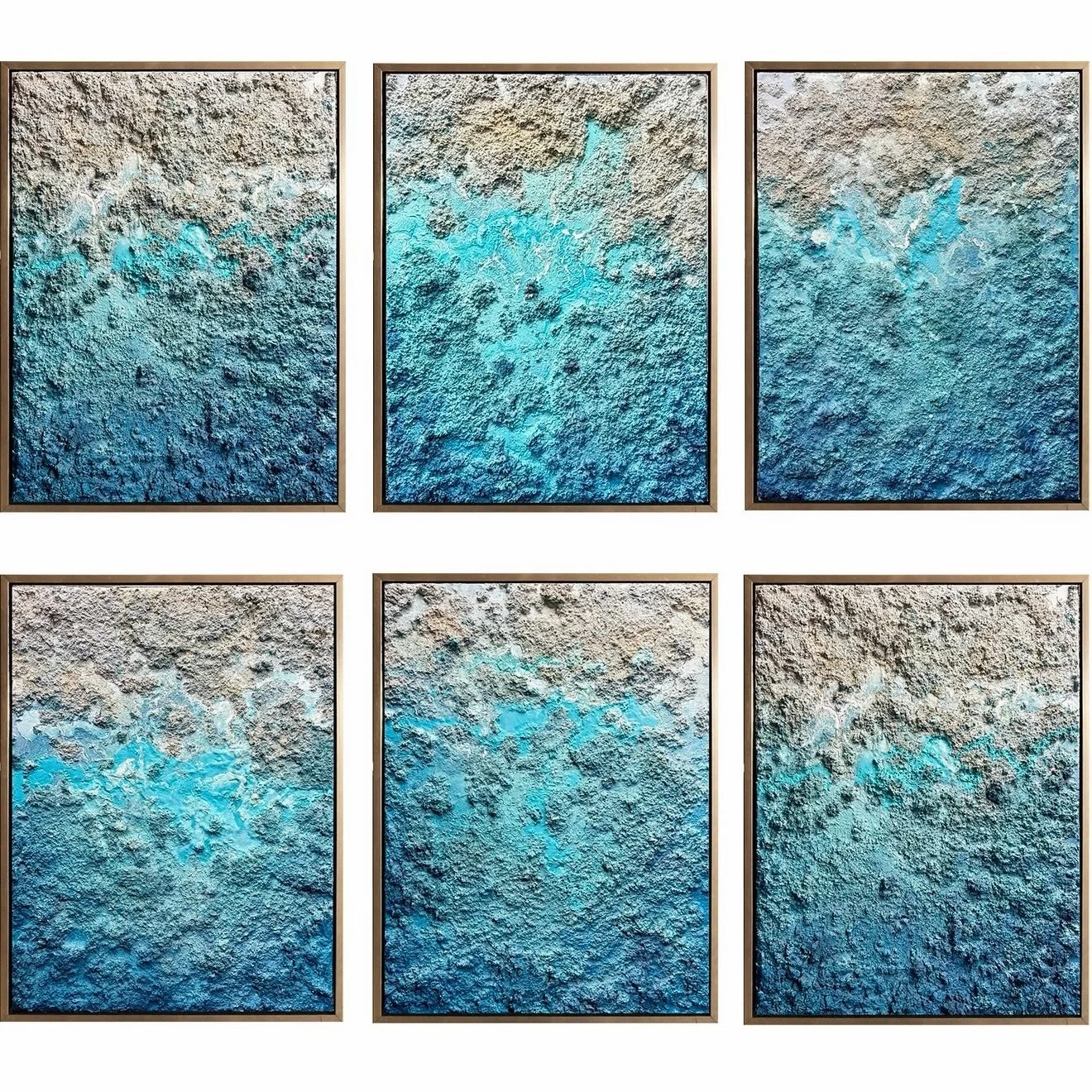 Handson hexaptych of 24 x 18&rdquo;