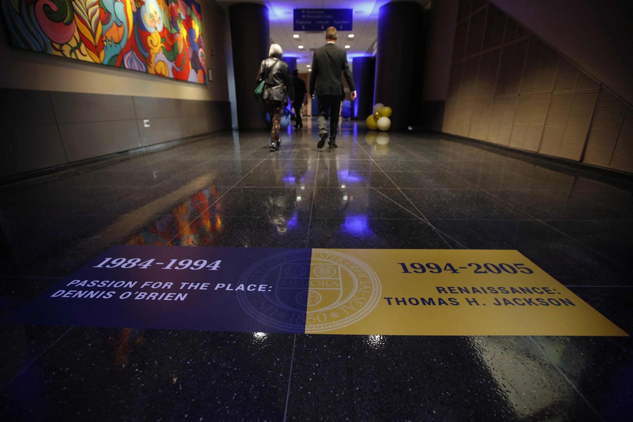  Vinyl floor decals were created and placed throughout the event for guests to ‘walk through history’ highlighting major events in the University’s past. 