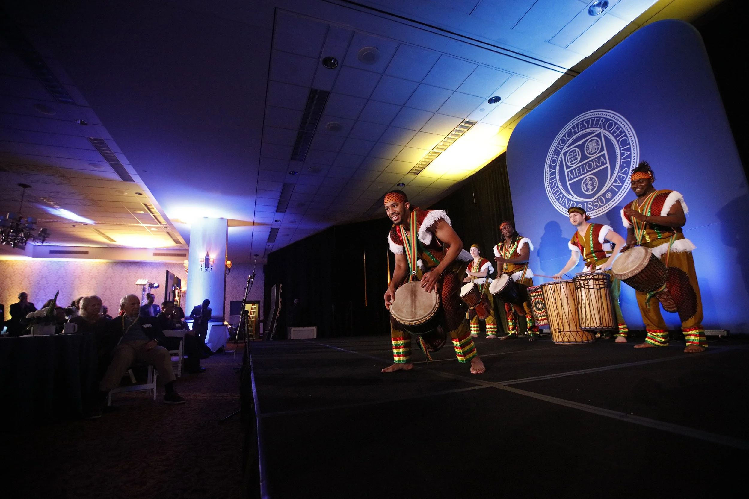  Sansifanyi, a new drum and dance ensemble featuring students and faculty, performs at the end of the night. 