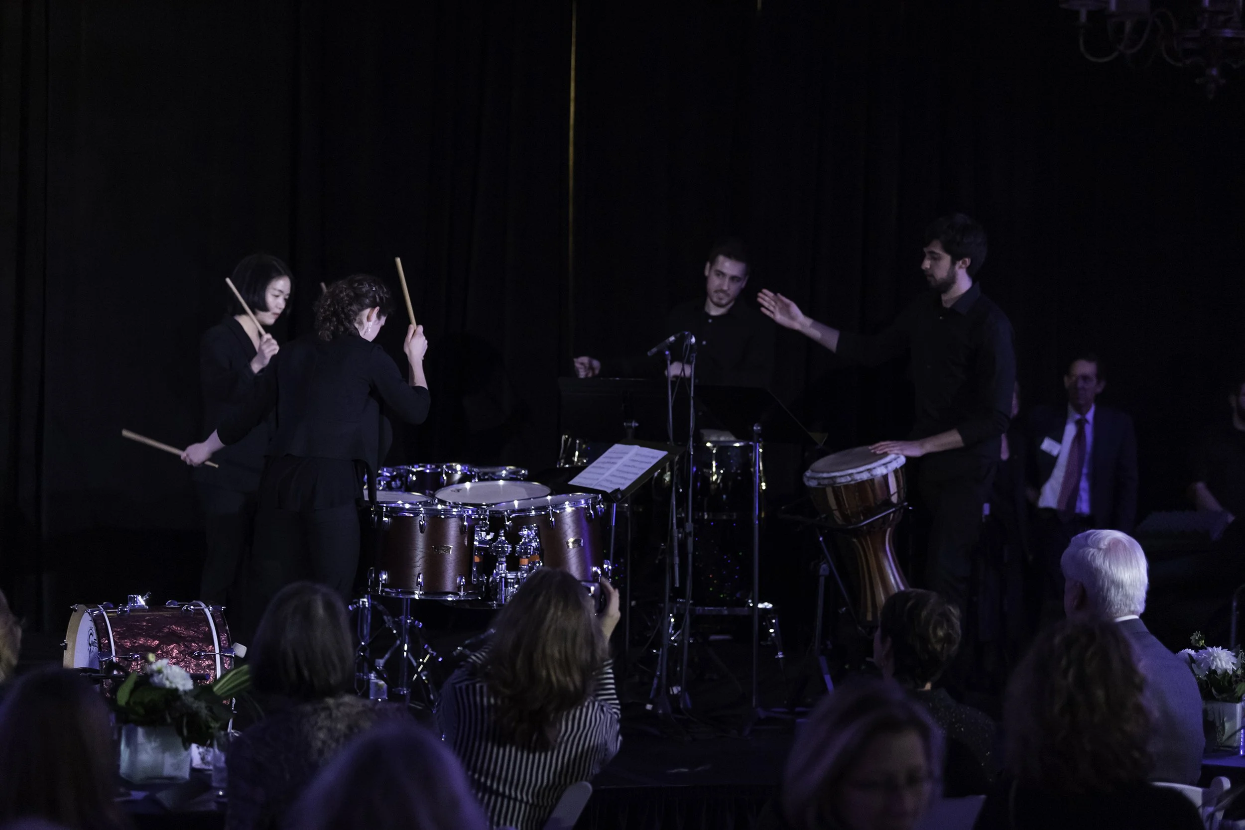  The Eastman School of Music Percussion Ensemble performs to start the program. 
