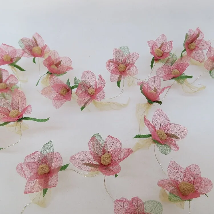 skeleton leaves unlighted garland pink web.JPG
