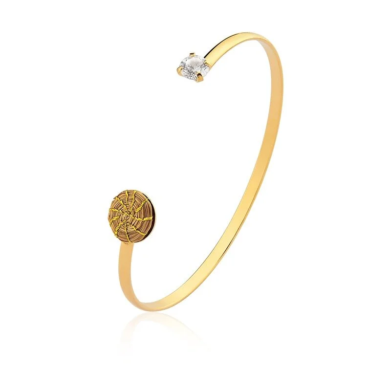 Handmade Golden Grass Cuff Bracelet
