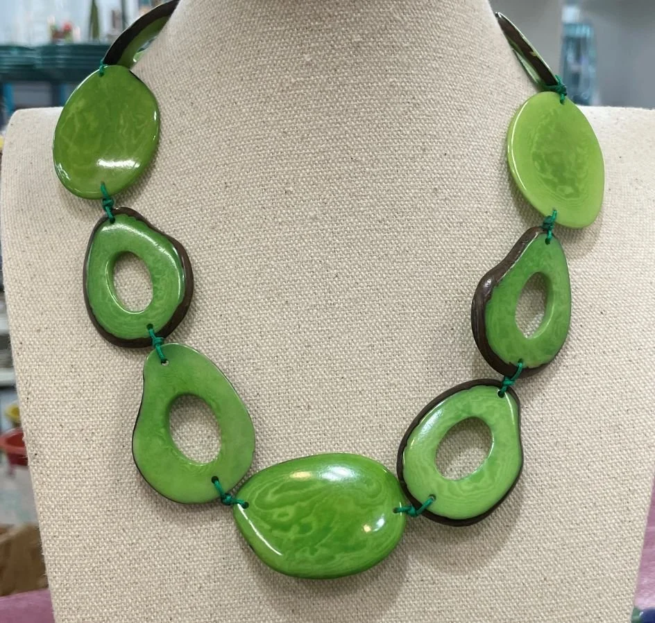 Vegetable Ivory Cutout Necklace