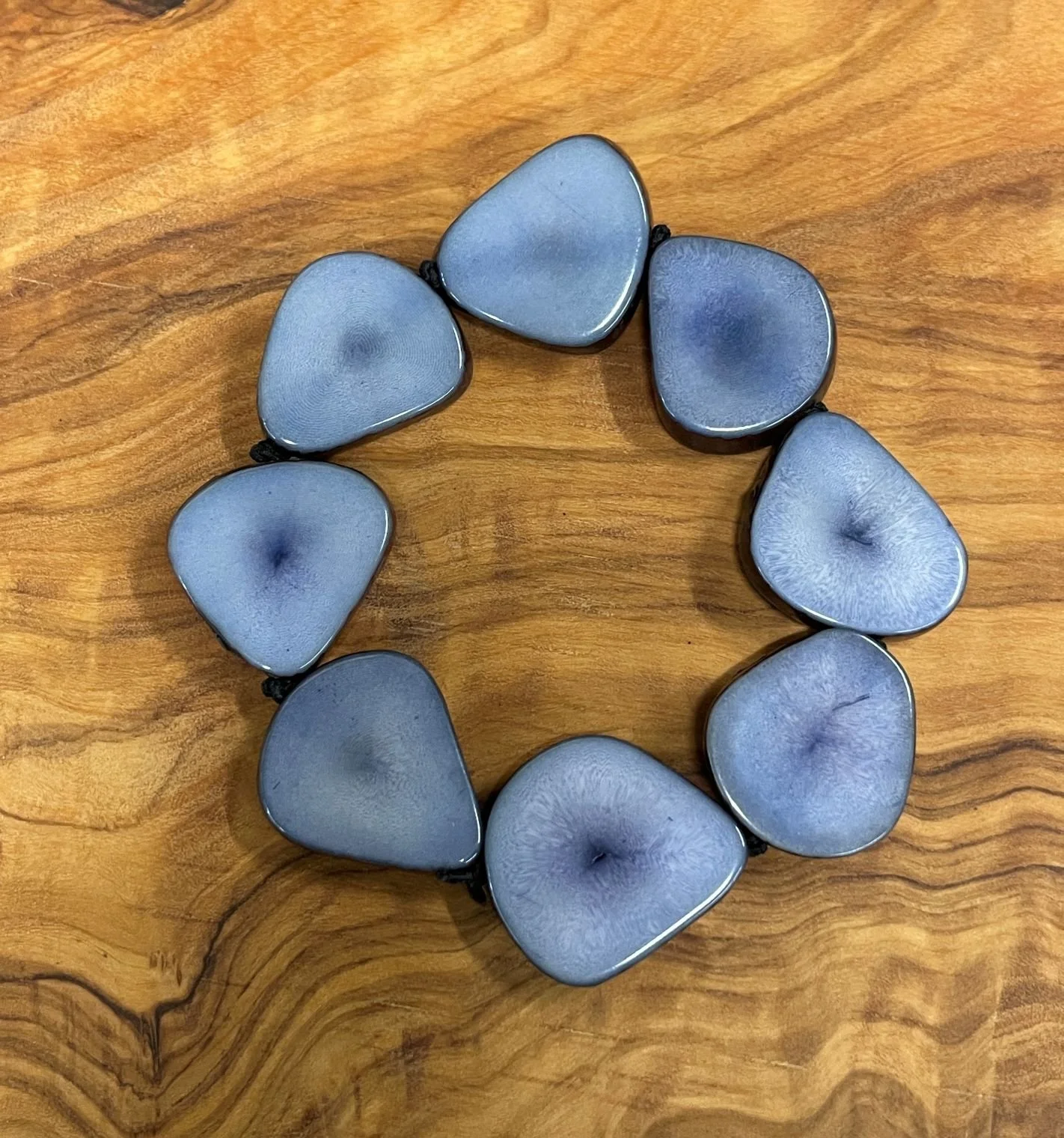 vegetable ivory flat bracelet dusky blue.JPG