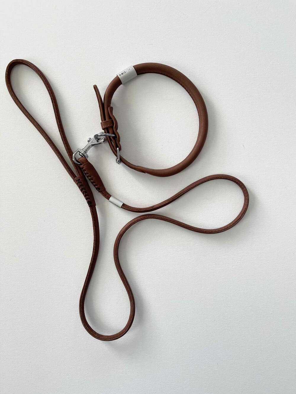 Brown Block Dog Set Collar Leash Necklace Pendant Free High Quality Gift  Box Soft Leather Dog Pet Collars Leads Accessories - AliExpress