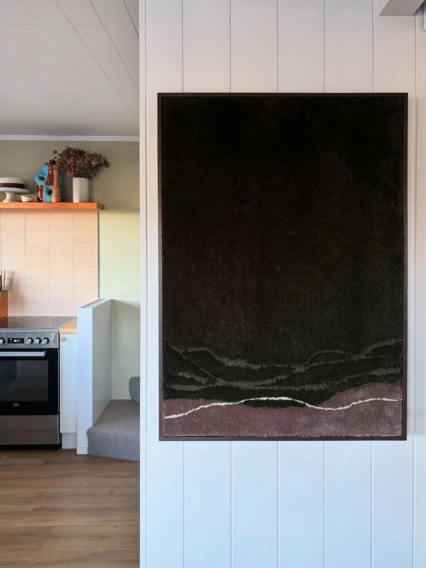 This was such an enjoyable commission for me. I hung out with Laura and Andrew on multiple occasions, checking out their space and exploring their vision for this piece. The moody colour palette got me reeeeeal excited and I absolutely love the outco