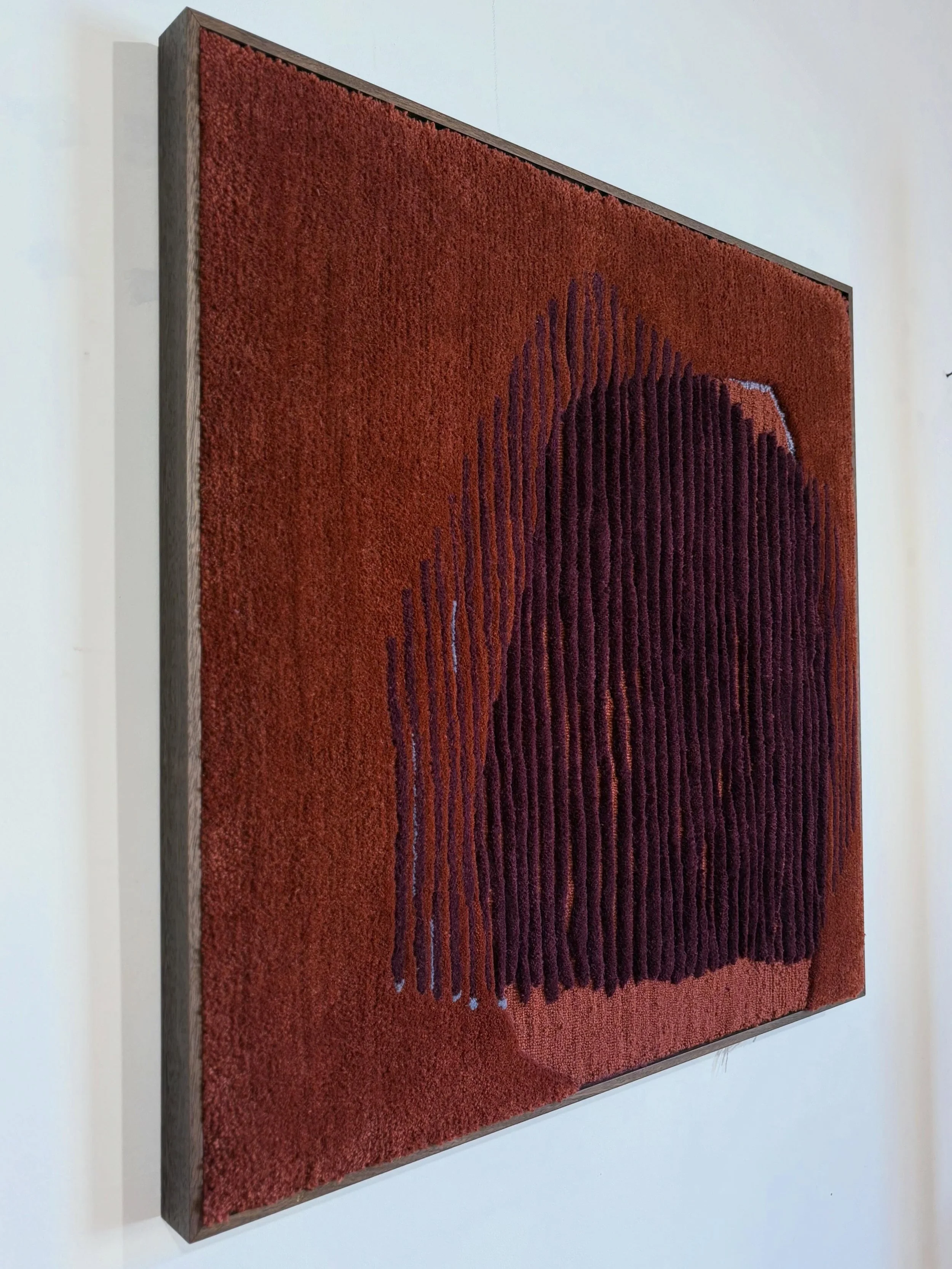 Runoff, Gently 

650mm x 650mm 
Rug tufted New Zealand wool 
Framed in a walnut tray frame 

Inspired by the journey of mountain water and the quiet passage of time.

Runoff, Gently is exhibiting at the &lsquo;In Good Company&rsquo; exhibition until 