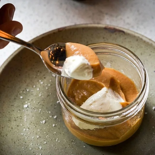 Salted caramel budino is a perfect treat for the 'other tummy' that isn't yet full at the end of the meal...
•
#finishstrong #dessertporn #papestagram