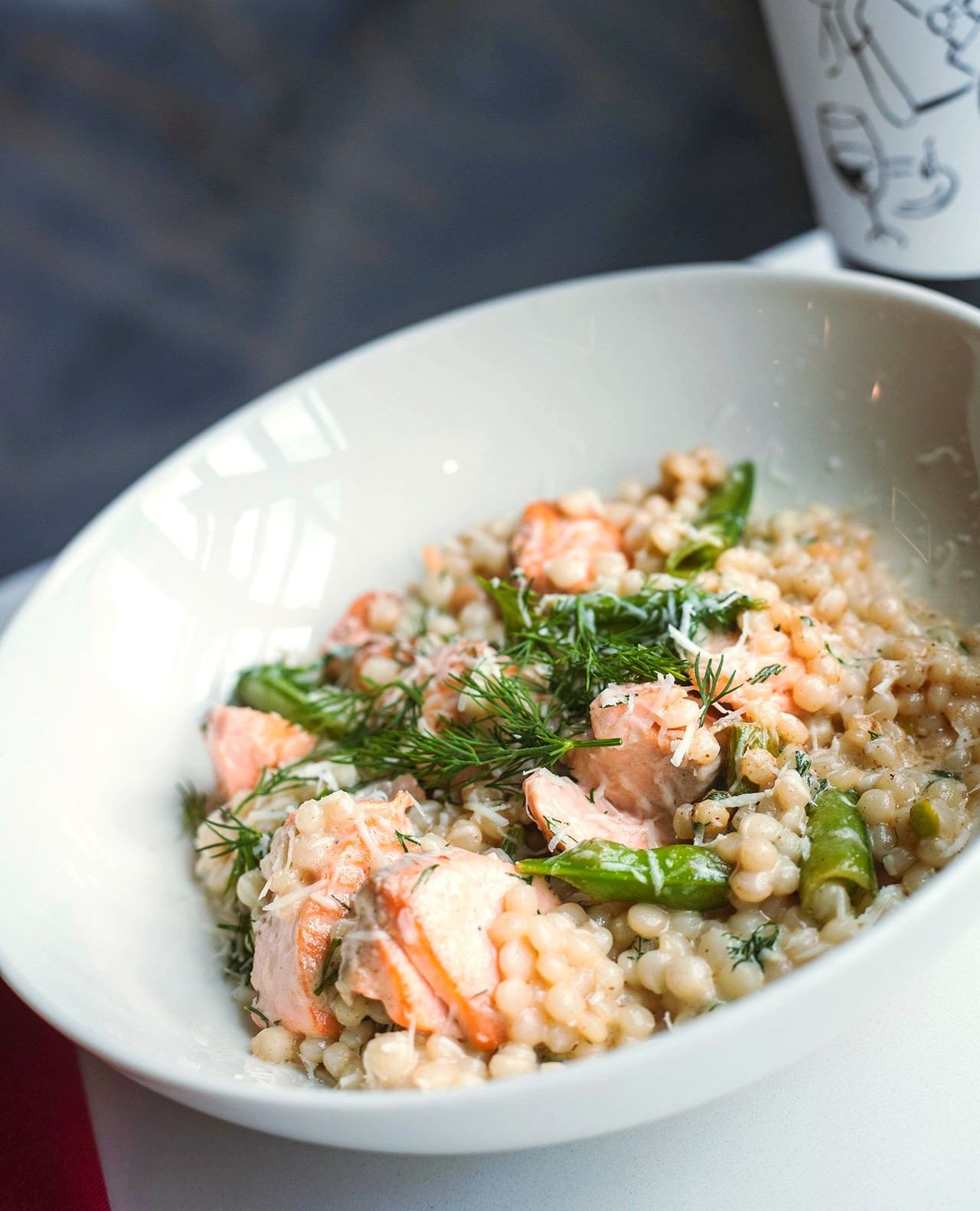 Fresh flavors, brighter days, and a new seasonal favorite on the menu.⁠
⁠
Our SPRING SALMON &amp; DILL SAUT&Eacute; brings together perfectly cooked salmon, pearl couscous, crisp snap peas, lemon dill sauce, and grated pecorino for a dish that feels 