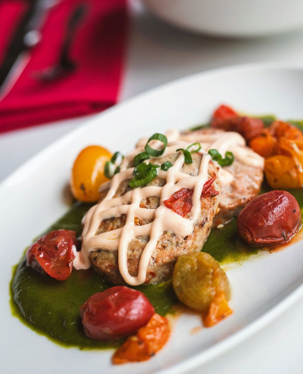 HOUSE MADE CHICKEN SAUSAGE &mdash; spinach parsley pur&eacute;e, roasted cherry tomatoes, and tomato aioli⁠
⁠
Mother&rsquo;s Day is right around the corner! Now&rsquo;s the time to reserve your table in both Worcester and Wellesley. Whether it&rsquo;