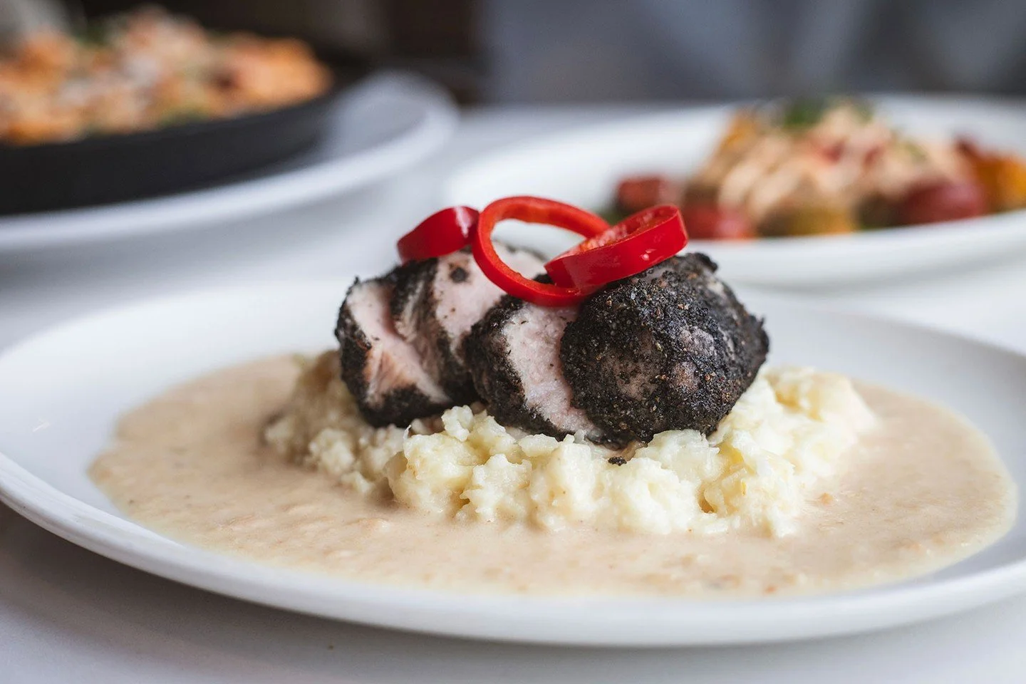 Mother&rsquo;s Day deserves something a little extra special 🌸 This month&rsquo;s chef feature is made for the occasion:⁠
⁠
CHARCOAL ROASTED HERITAGE DUROC PORK &mdash; maple charcoal rub, horseradish manchego sauce, smashed parsnip, and pickled Fre