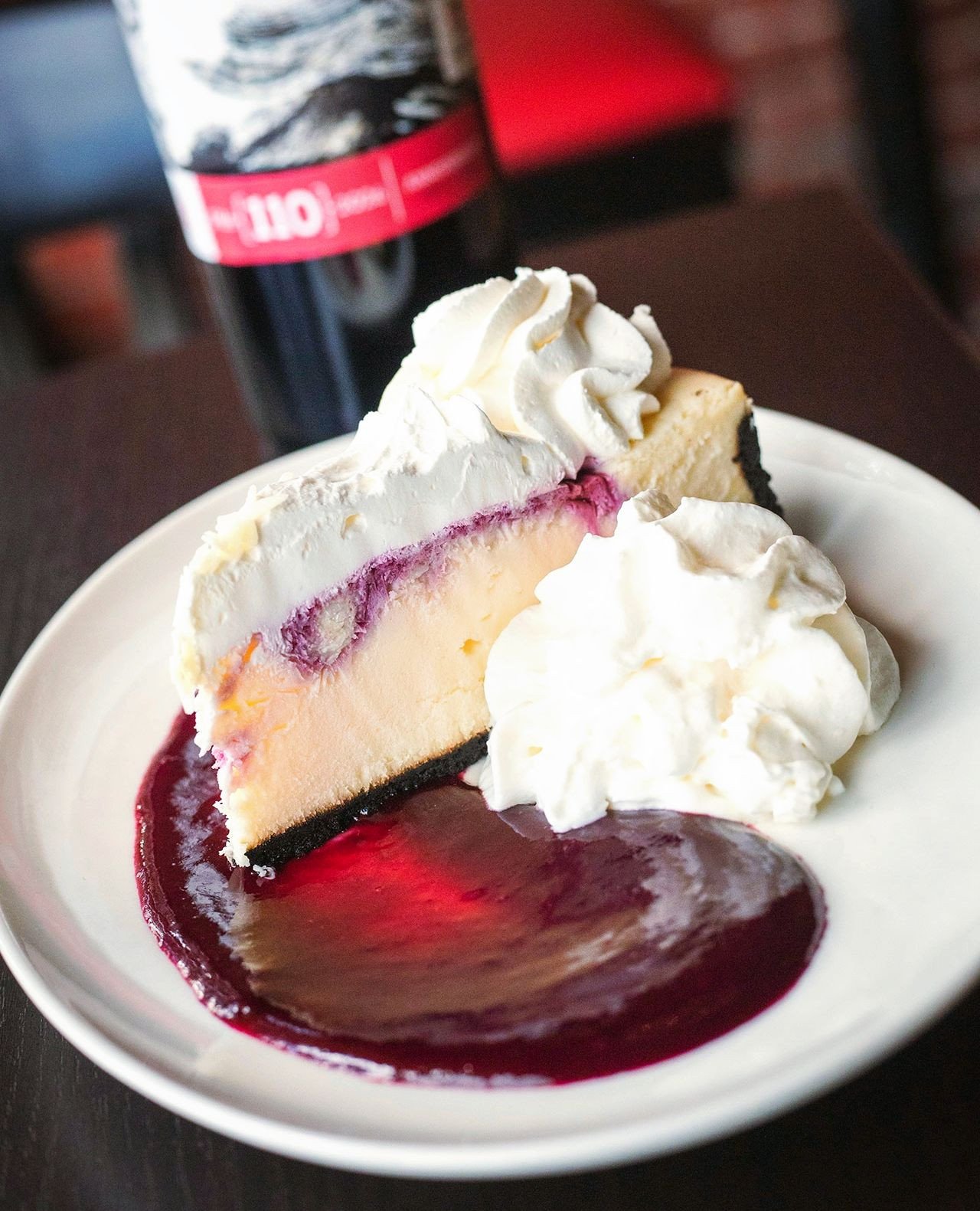 Tapas are meant for sharing. Dessert is negotiable.⁠
⁠
White Chocolate Raspberry Cheesecake with blackberry coulis and whipped cream&mdash;available as this month in Worcester.⁠
⁠
Reservations available online.