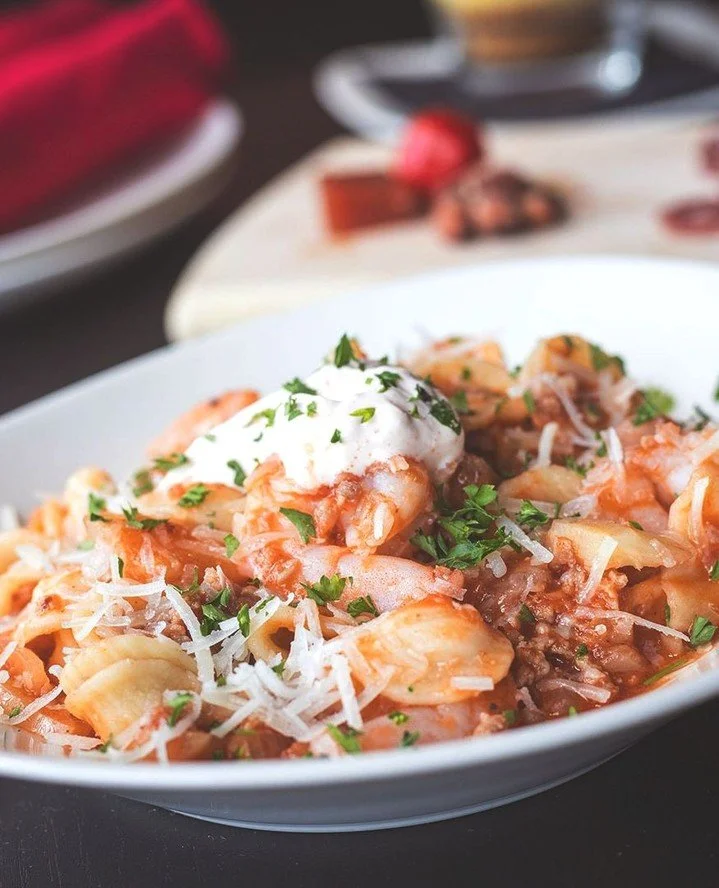 A little Italian comfort with a Bocado twist. Our new Shrimp &amp; Orecchiette brings together saut&eacute;ed shrimp, ground Italian sausage and a rich braised fennel tomato sauce, finished with manchego and Aleppo crema.⁠
⁠
Available this month in W