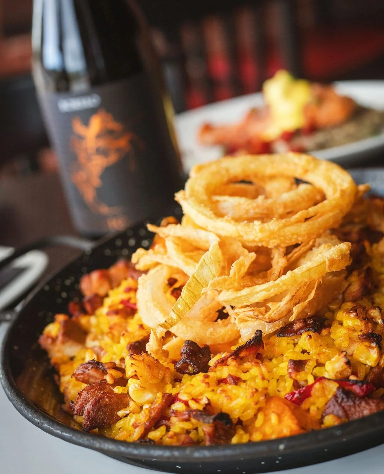 Fall flavors have hit the menu 🍂⁠
⁠
Our latest chef specials are leaning into the season, including the new Bacon Butternut Paella with roasted butternut, chicken, chorizo, sweet corn, piquillo pepper, smoked onion &amp; corn broth, finished with cr