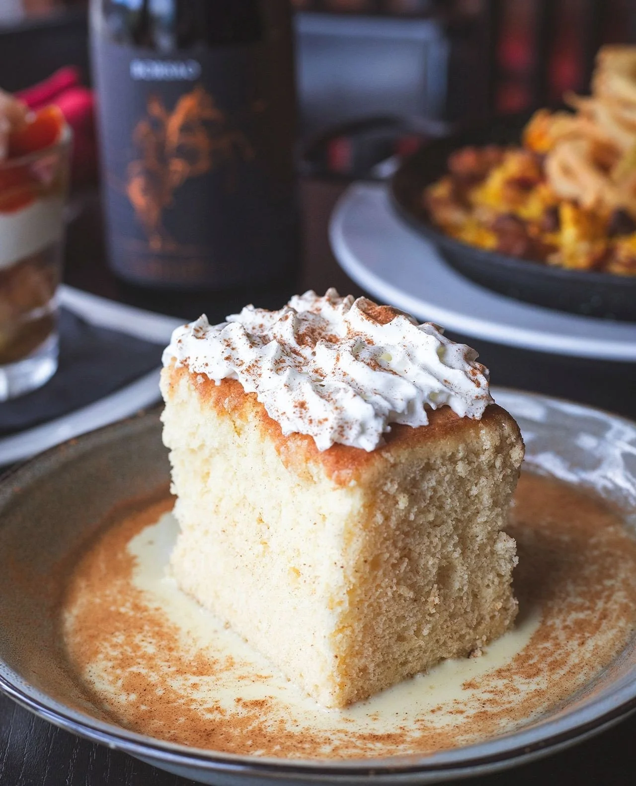 A rainy day reward &ndash; Vanilla cake with sweet fresh corn cream, maple syrup, and whipped cream. Available tonight in Worcester and Wellesley!