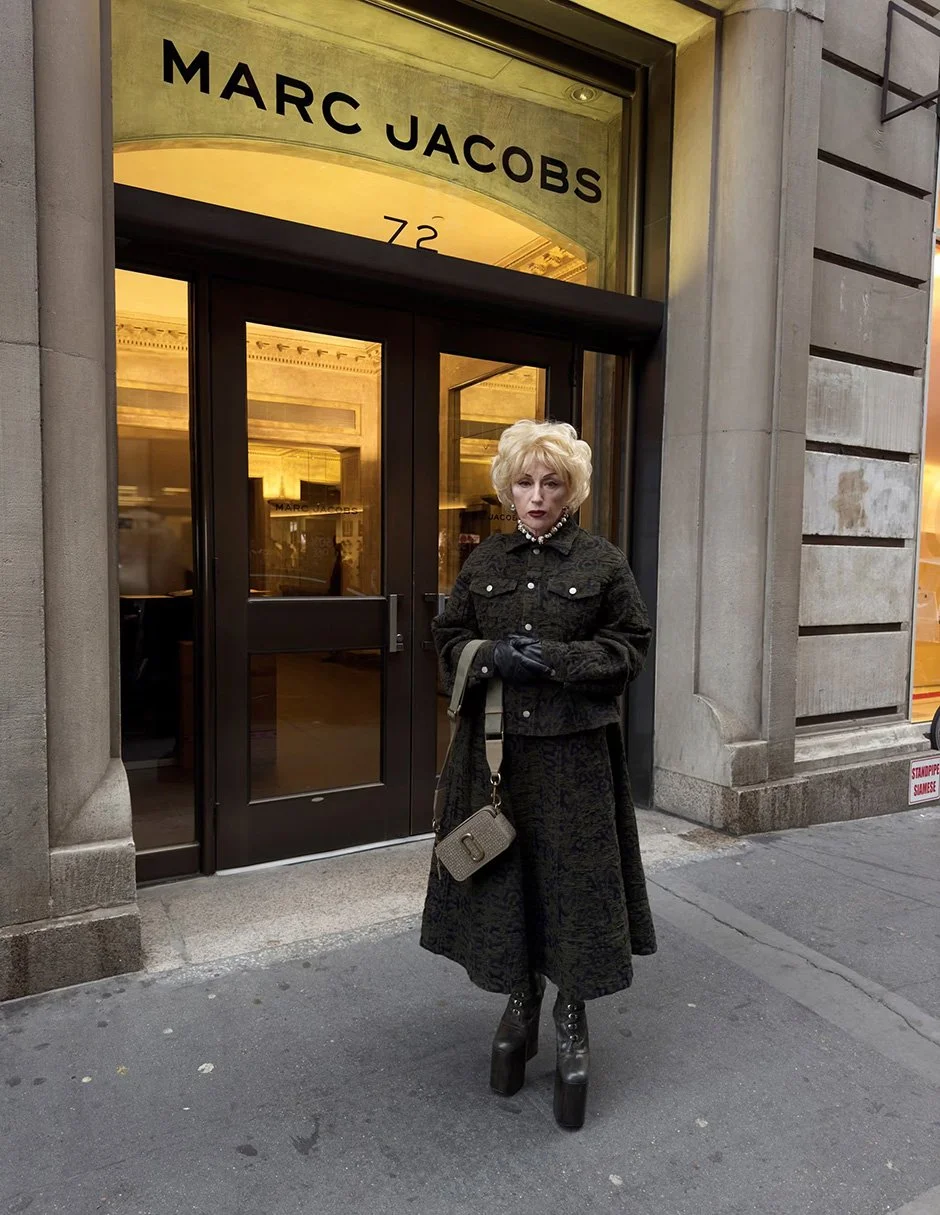 Cindy Sherman posing for a Marc Jacobs ad