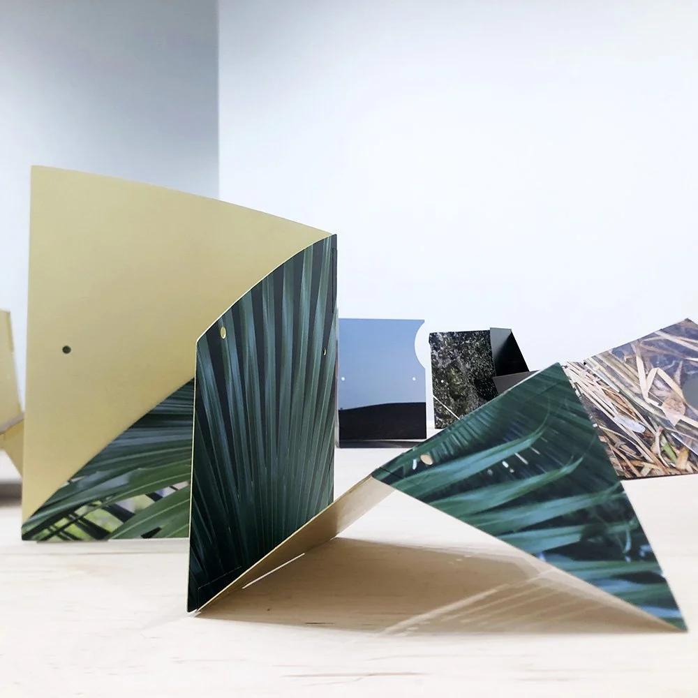 Letha Wilson artwork which appears to be printed paper folded into geometric shapes