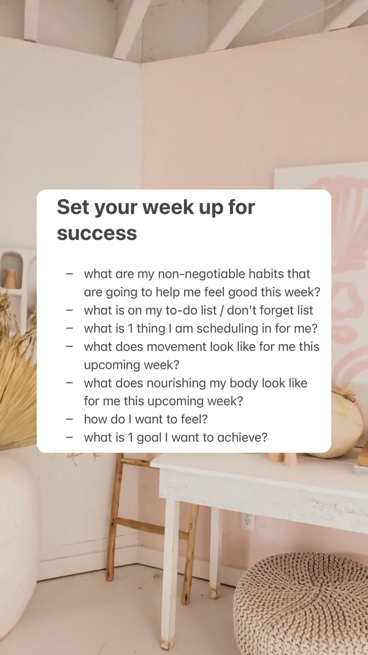 Goal setting and journaling to set your week up for success