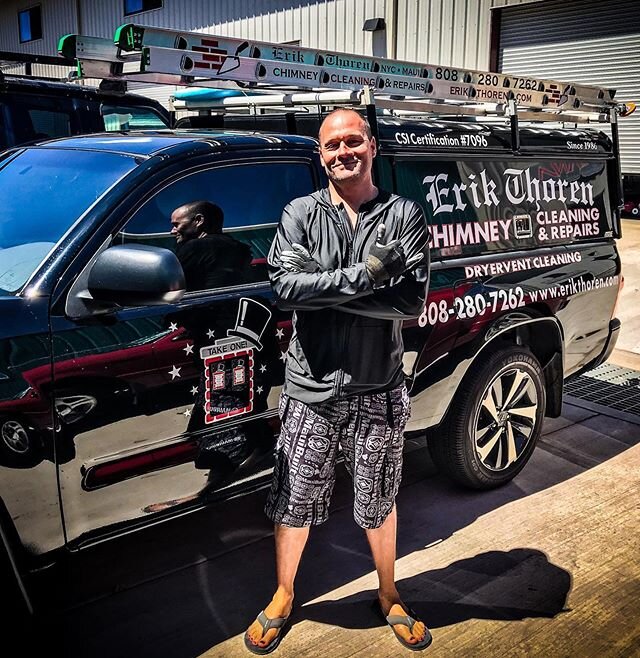 If our customers are happy we&rsquo;re happy. #manavisualmaui #vinylgraphics #maui ✨💯✨Chimney Cleaning services by @erikaldenthoren 
Support local businesses