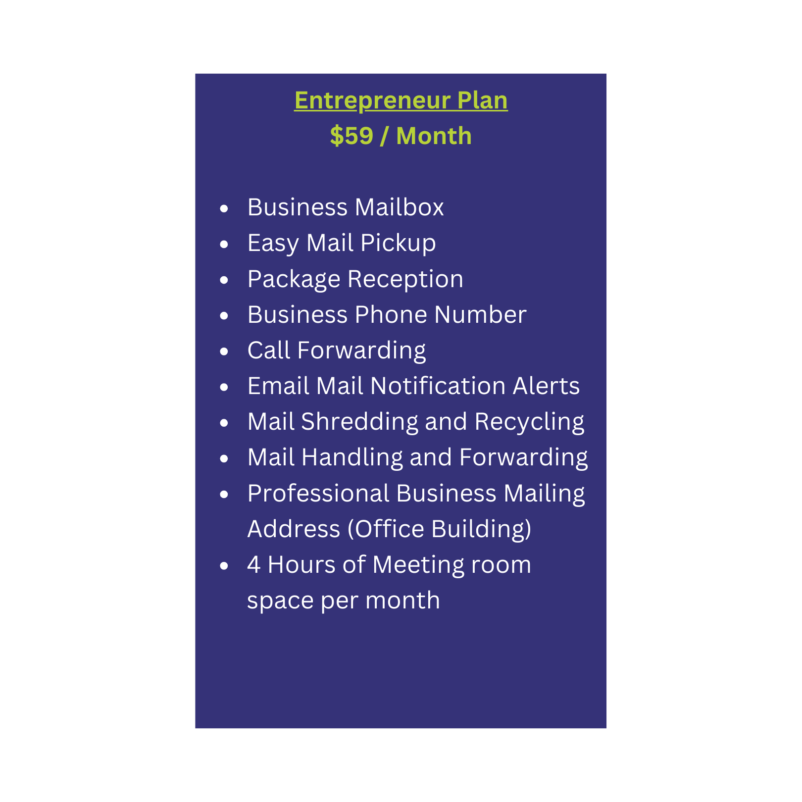 Entrepreneur Plan