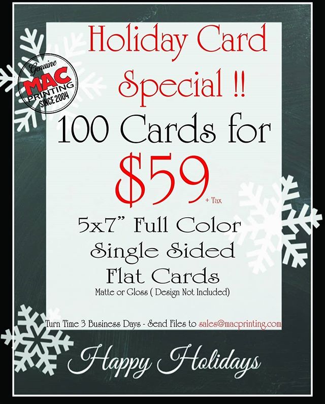 Holiday card season is HERE!!! Order yours now and save some $$$ Email us at sales@macprinting.com  #macprinting #printshop #printshoplife #holidayseason #holidaycards #sale #lamesa #sandiego