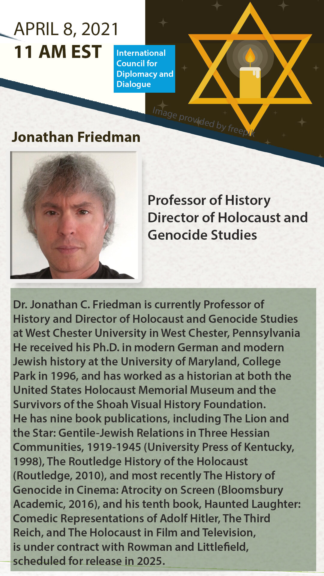 ICDD Symposium on Holocaust Education 2 flyer  Jonathan Friedman.jpg