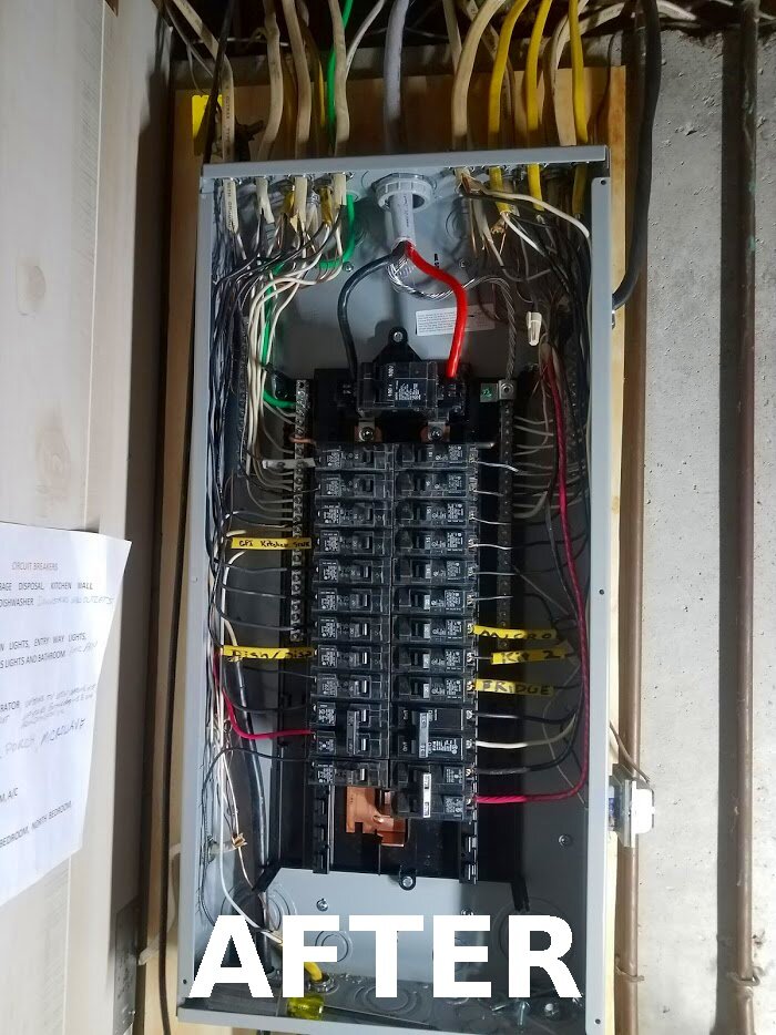 This is what it looked like after we replaced the panel.